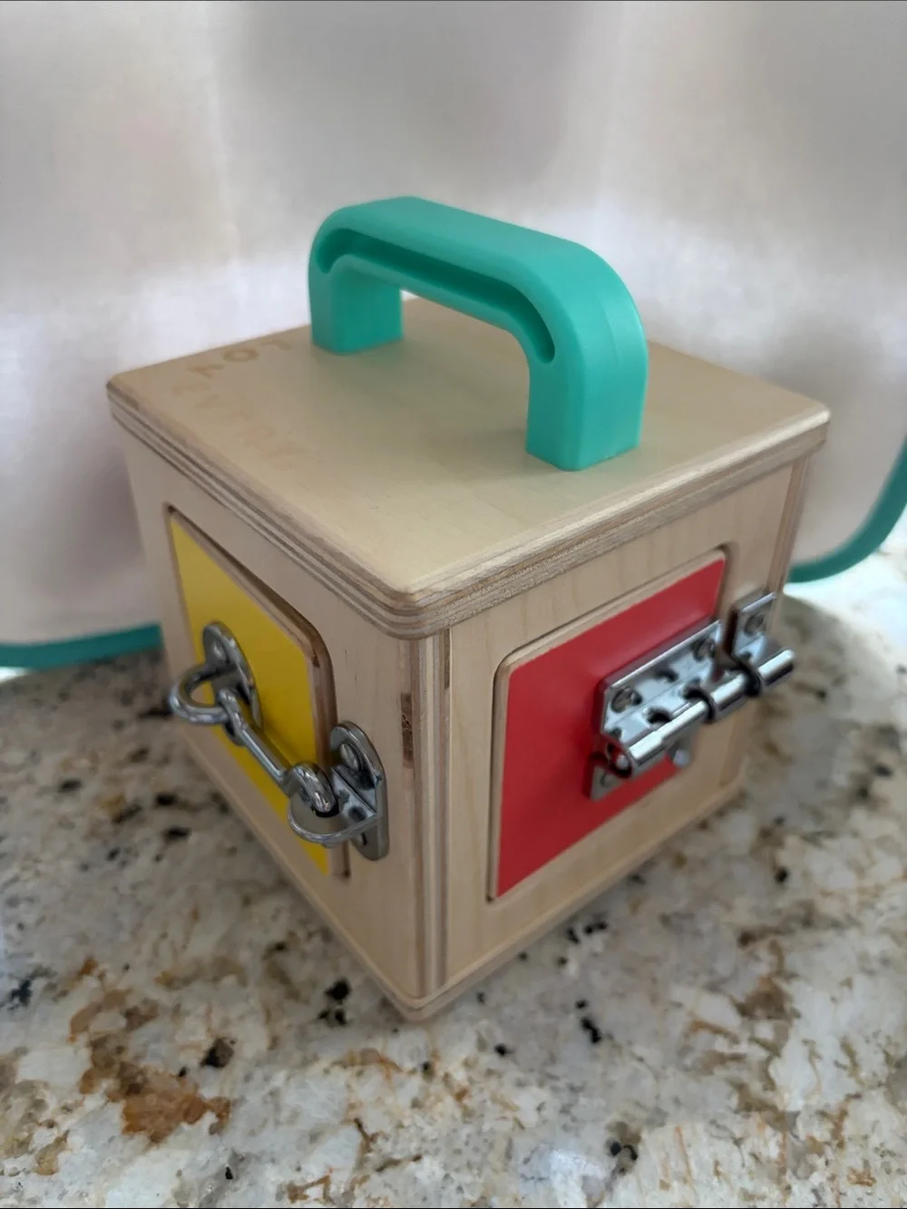 Lovevery Teal Wooden Learning Toy Block
